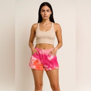 525 America Pink and Orange Tie-Dye Athletic Shorts Size S, NWT